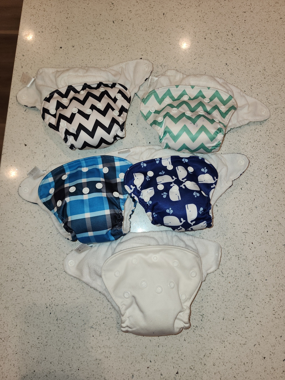 Reusable Kids Cloth Diaper Cover - Assorted Blue, Black, Teal, White